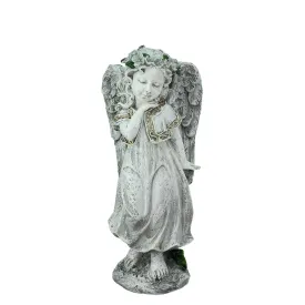 10.25" Heavenly Gardens Distressed Gray Angel Girl with Floral Crown Outdoor Patio Garden Statue