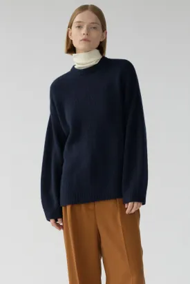 BEZ CREW KNIT - NAVY - SILK/CASHMERE