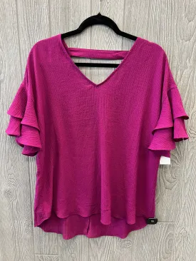 Blouse Short Sleeve By Apt 9 In Purple, Size: L