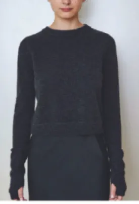 Cashmere All Thumbs Sweater in Coal