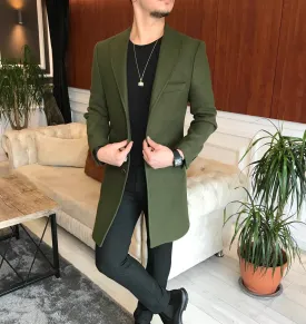 Charleston Dark Green Wool Blend Over Coat