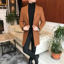 Charleston Tan Wool Blend Over Coat