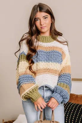 Colorblock Striped Chunky Sweater