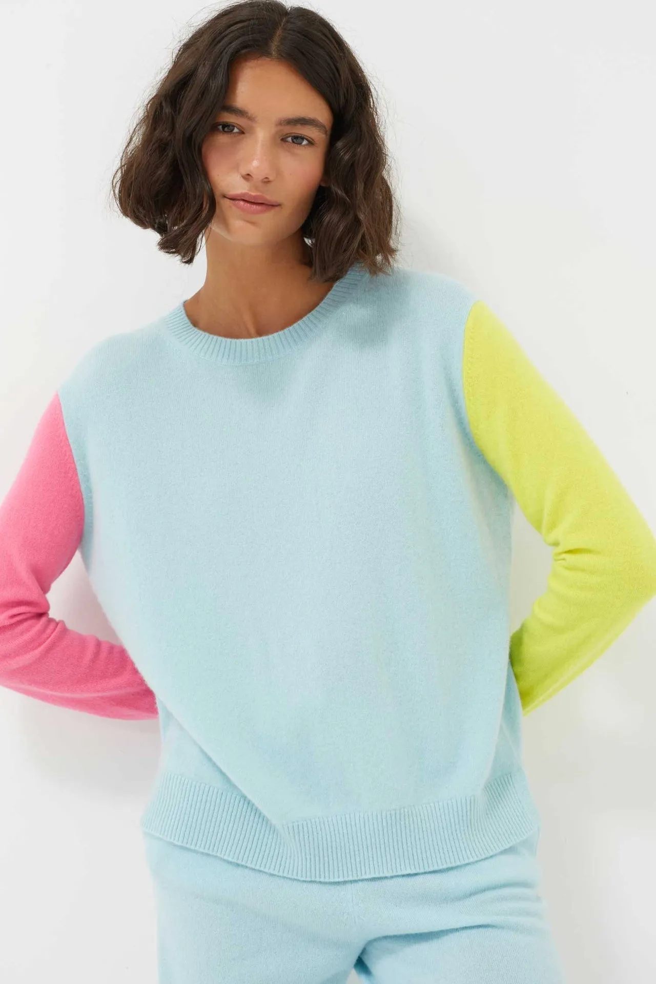 Colour Block Sweater, Mint