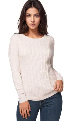 Crystal Textured Pullover Sweater in Cotton Cashmere