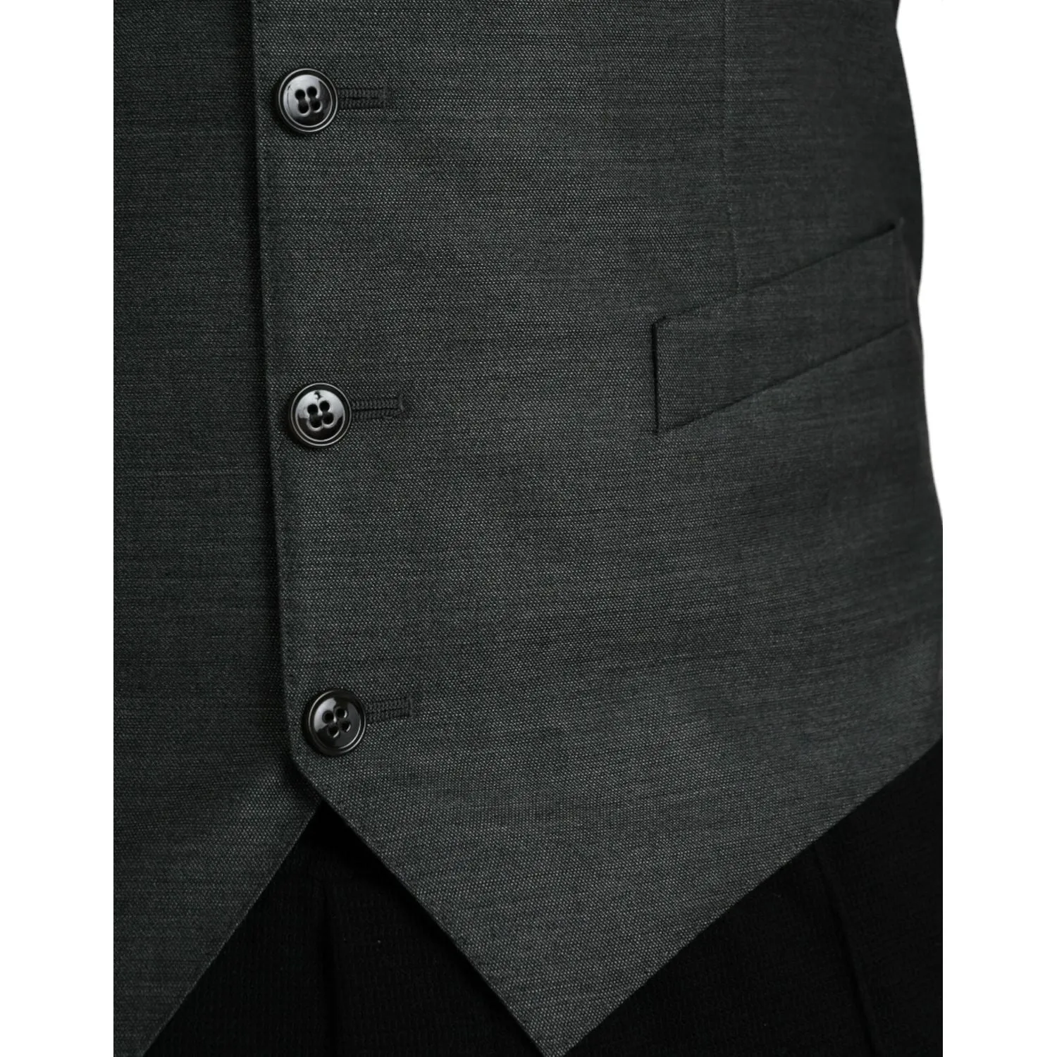 Dolce & Gabbana Gray Wool Formal Dress Waistcoat Vest