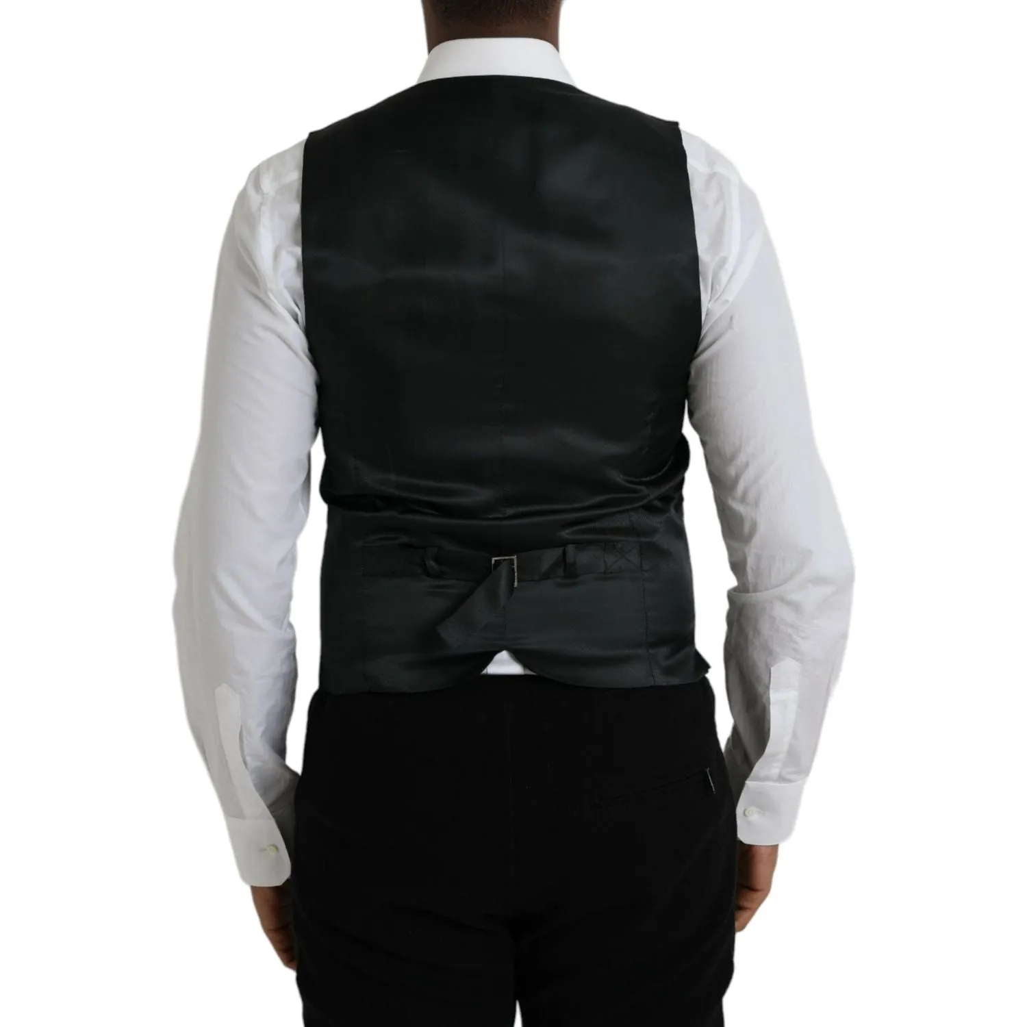 Dolce & Gabbana Gray Wool Formal Dress Waistcoat Vest