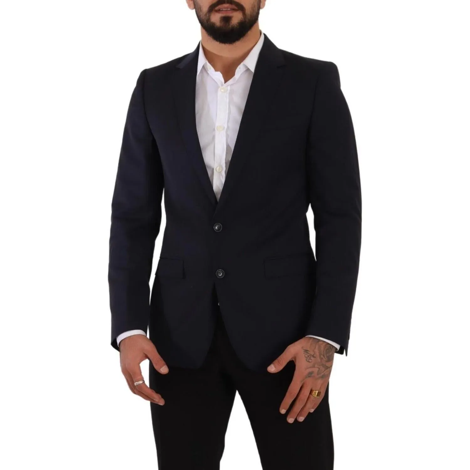 Dolce & Gabbana Sleek Navy Martini Slim Fit Wool Blazer