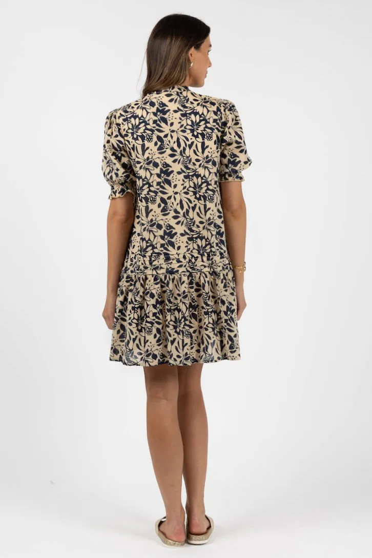 Eden Navy Print Shift Dress