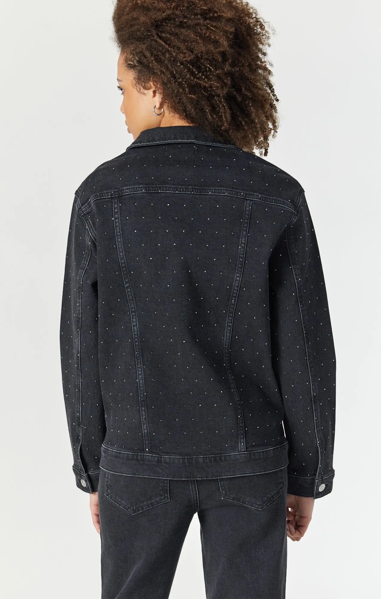 KARLA JACKET IN SHINY SMOKE DENIM