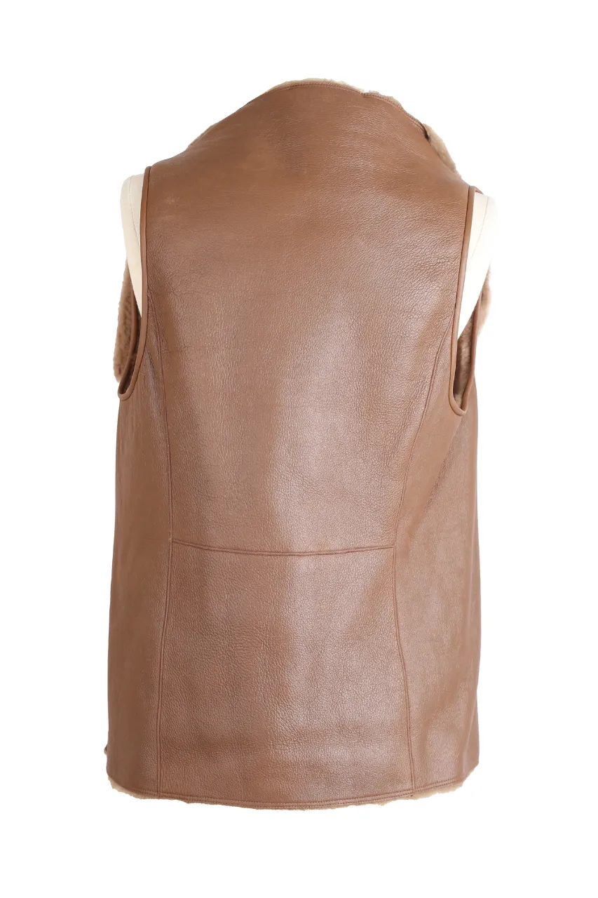 Leather Shearling Vest