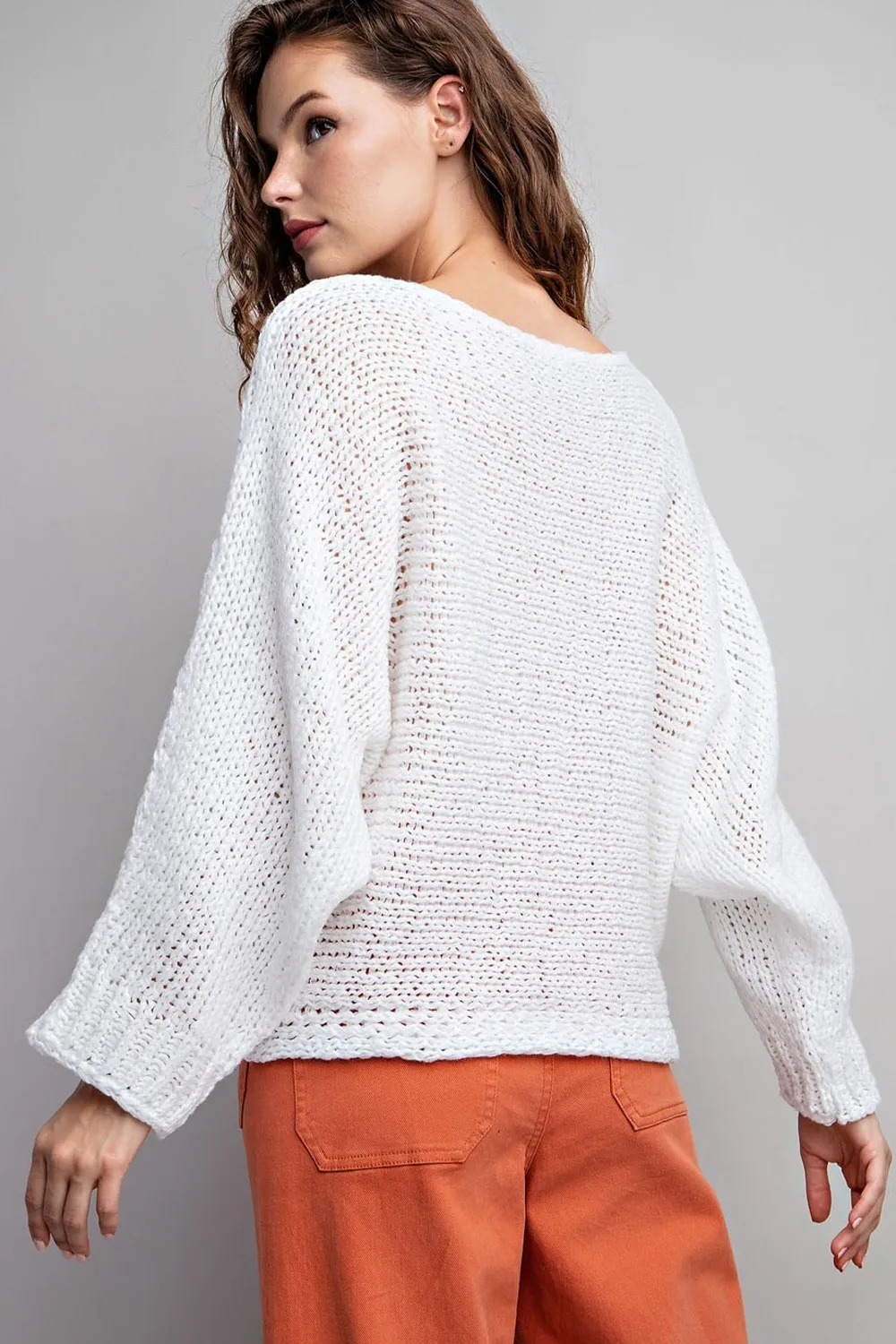 Loose fit knit sweater top