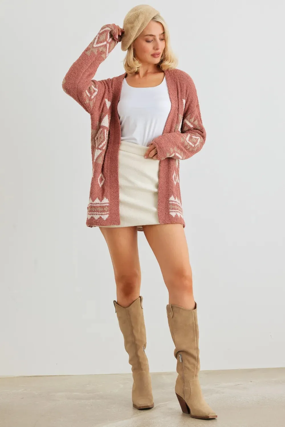 Loveriche Open Front Long Sleeve Cardigan