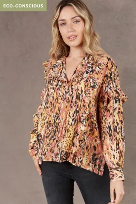 Mayan Frill Blouse - Ochre