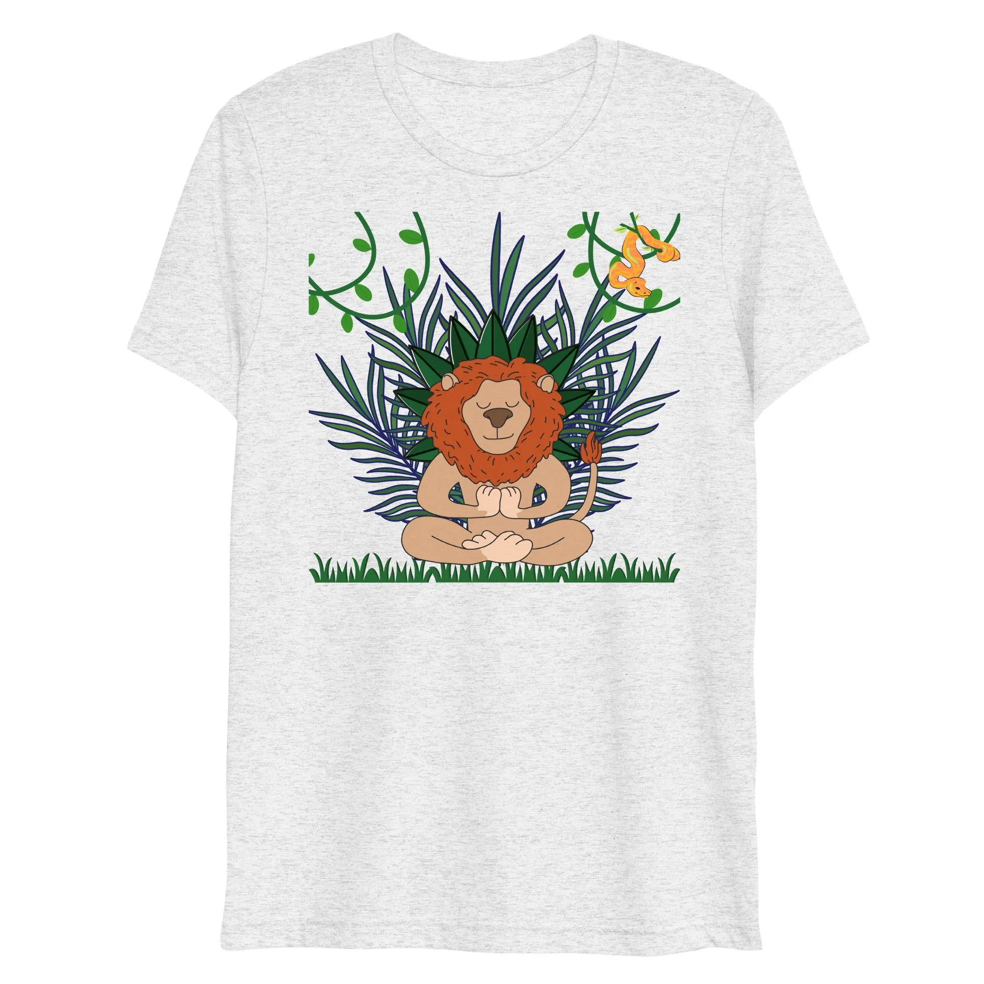 meditating lion tee print design unisex t-shirt