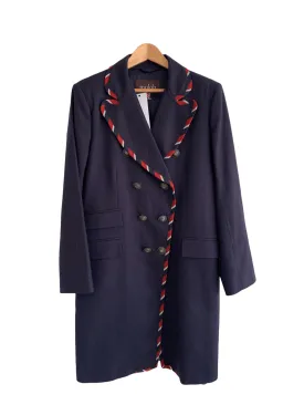 Moloh Double Breasted Coat Navy UK Size 14/16