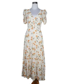 Reformation White & Orange Floral Print Dress sz 2