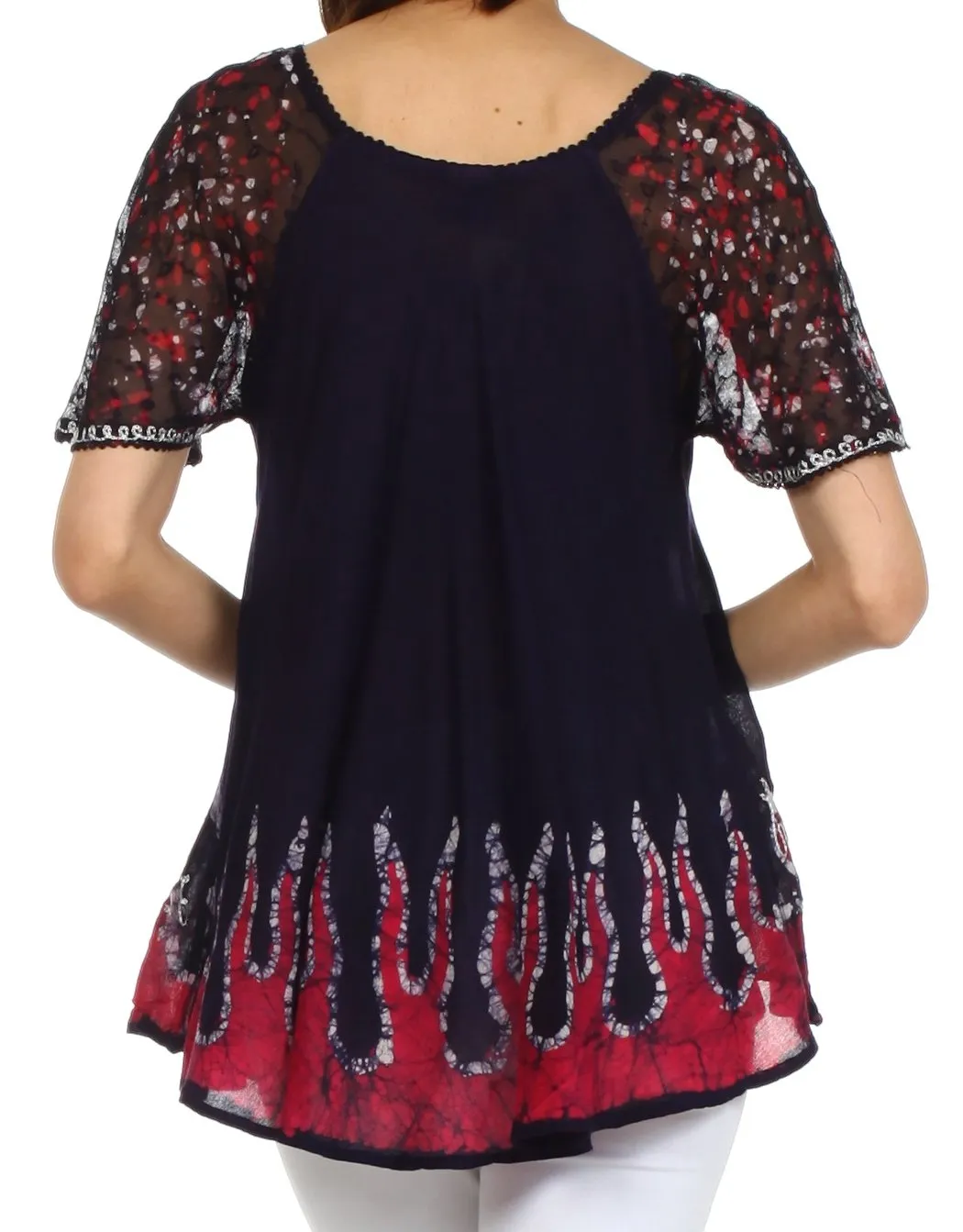 Sakkas New Spirit Batik Relaxed Fit Blouse