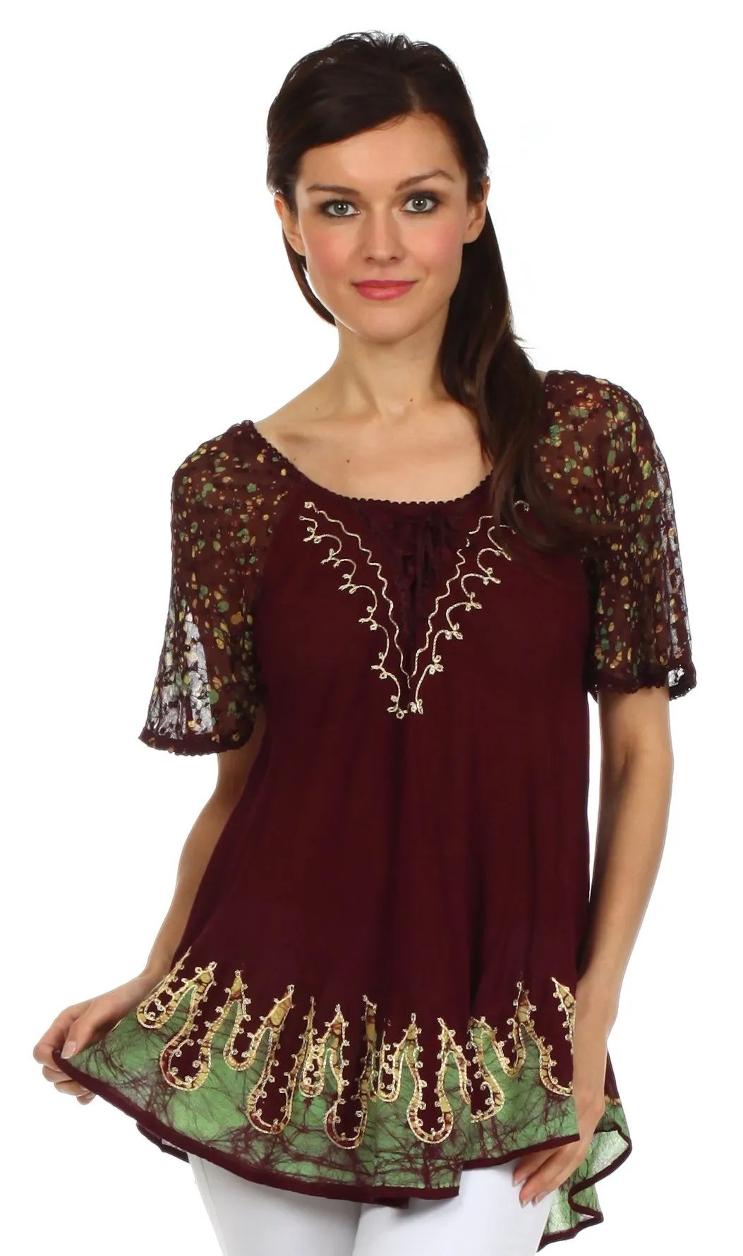 Sakkas New Spirit Batik Relaxed Fit Blouse