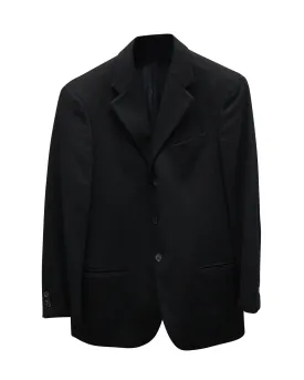 Single Breasted Black Wool Blazer for Men by Armani Collezioni