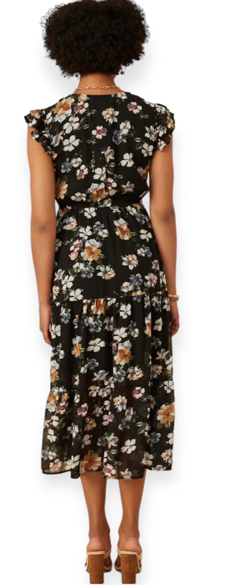 Summer Floral Black Dress