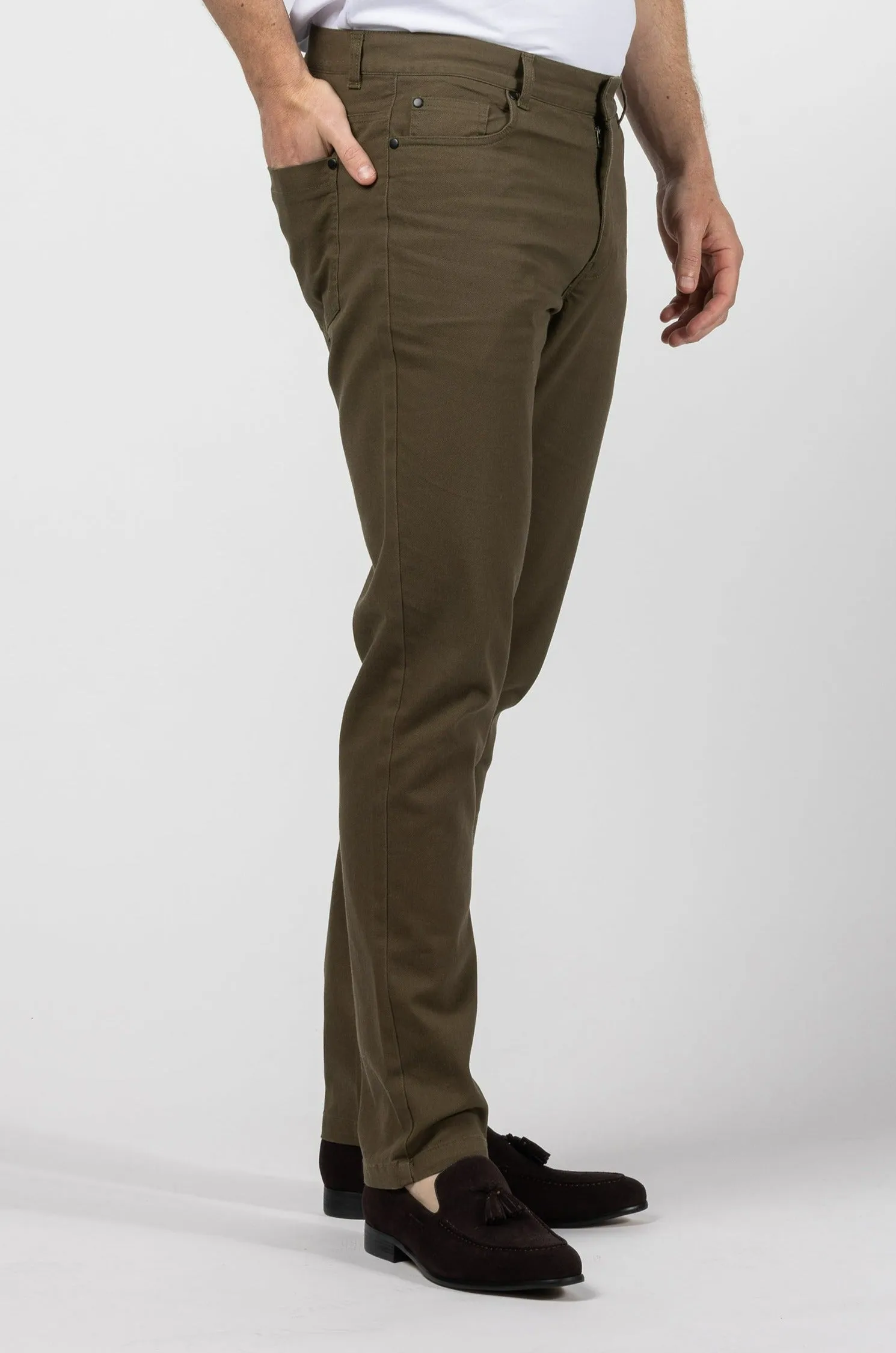 Textured Terry Chino: Military