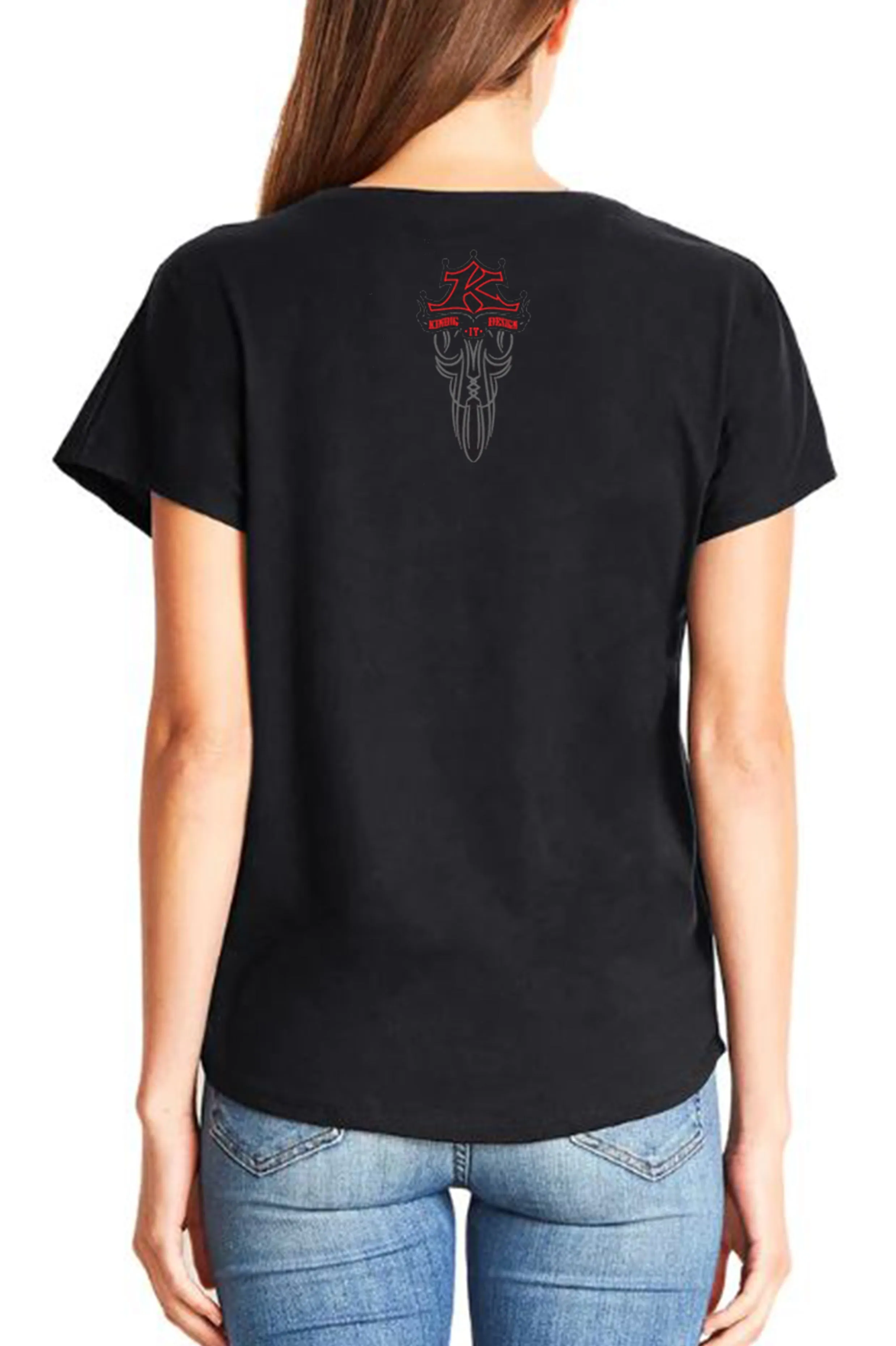 Women's Skull & Rose New Relaxed T-Shirt