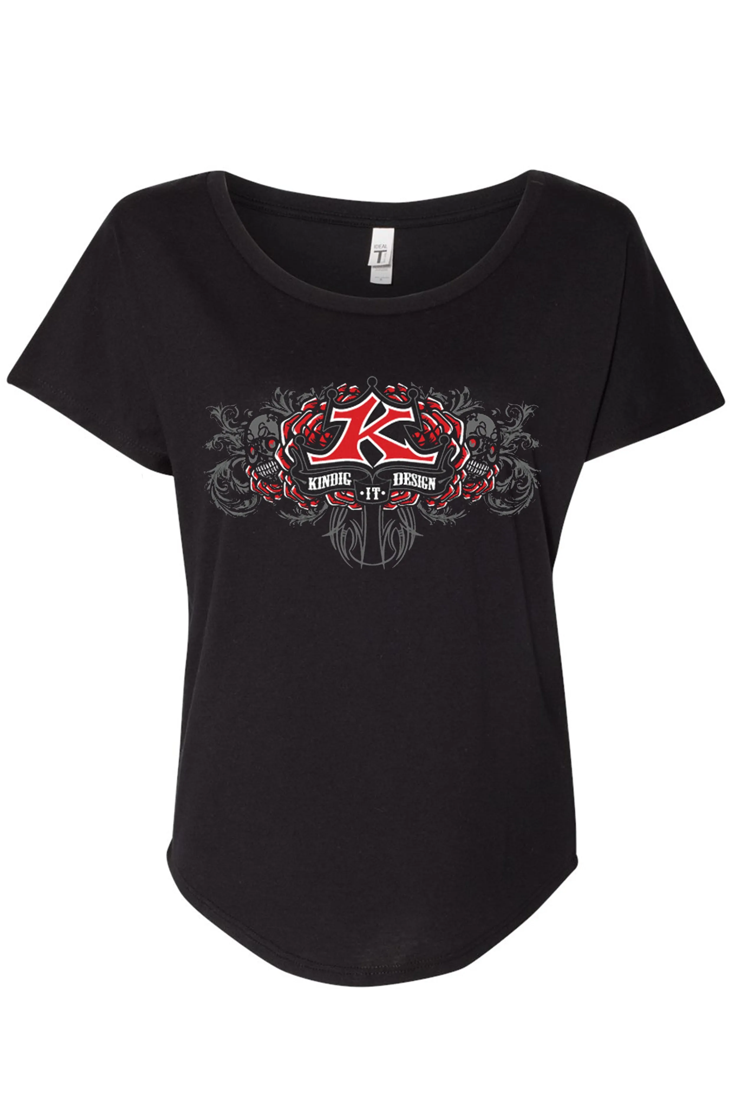 Women's Skull & Rose New Relaxed T-Shirt